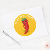 Rode hete peper diva ronde sticker (Envelop)
