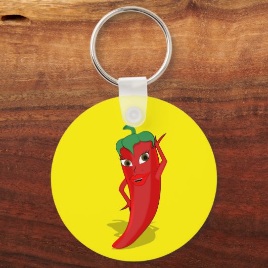 Rode hete peper diva sleutelhanger (Achterkant)