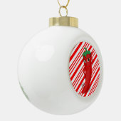 Rode Hete Peper Diva Snoepstok Keramische Bal Ornament (Links)