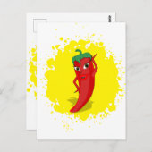 Rode Hete Peper Diva Verf Splatter Briefkaart (Voorkant / Achterkant)