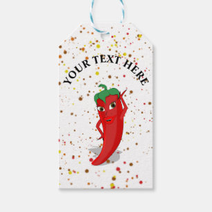Rode Hete Peper Diva Verf Splatter Cadeaulabel