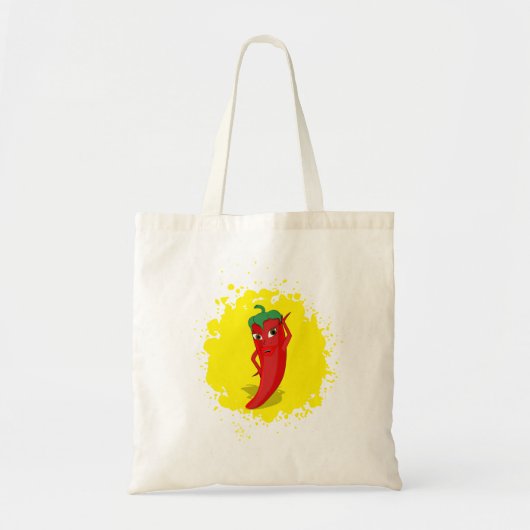 Rode Hete Peper Diva Verf Splatter Tote Bag (Voorkant)