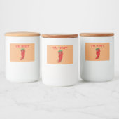 Rode hete peper diva voedselcontainer etiket (Flessen)