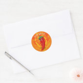Rode Hete Peper Diva Vuur Vlammen Ronde Sticker (Envelop)