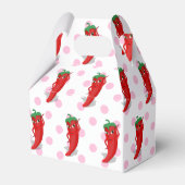 Rode Hete Peper Divas Roze Stip Favor Dozen Bedankdoosjes (Voorkant Zijde)