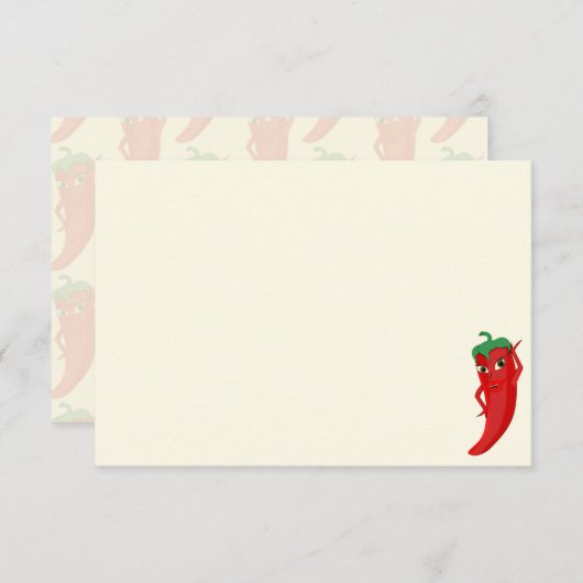 Rode Hete Peper Divastudio Crème Kleur Off-white Notitiekaartje (Voorkant / Achterkant)