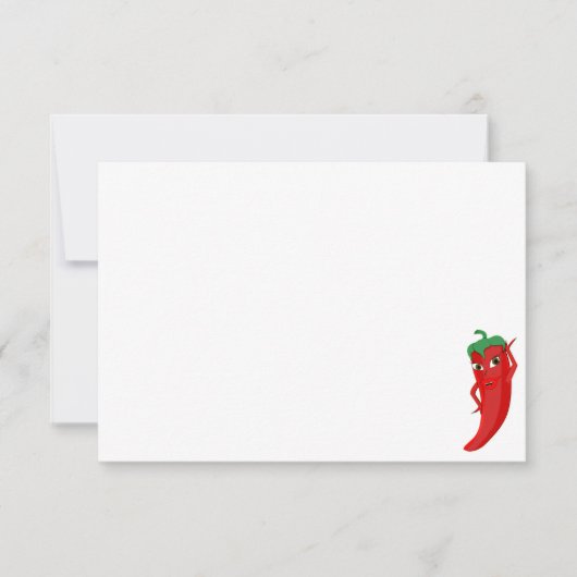 Rode Hete Peper Divaveel Aangepaste Blanco Notitiekaartje (Voorkant)