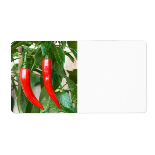 Rode hete peper etiket (Voorkant)