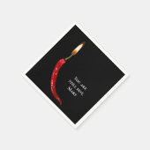 Rode hete peper met kaarsvlam verjaardag servet (Hoek)