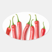 Rode hete peper ovale sticker (Voorkant)