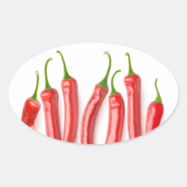 Rode hete peper ovale sticker