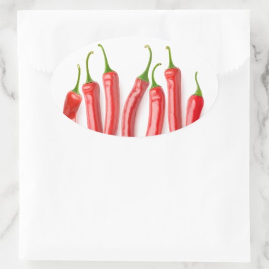 Rode hete peper ovale sticker (Tas)