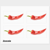Rode hete peper rechthoekige sticker (Vel)