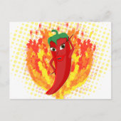 Rode hete peper vuur vlammen briefkaart (Voorkant)