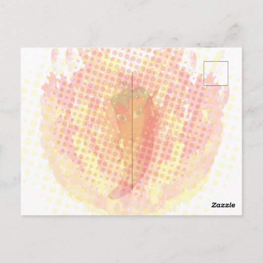 Rode hete peper vuur vlammen briefkaart (Achterkant)
