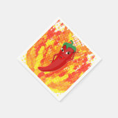 Rode hete peper vuur vlammen servet (Hoek)