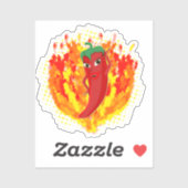 Rode hete peper vuur vlammen sticker (Vel)