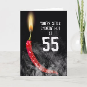 Rode Hete Pepper 55e Verjaardag Kaart