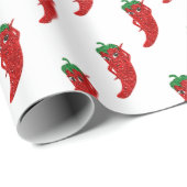 Rode Hete Pepper Diva Glitter Cadeaupapier (Rol Hoek)