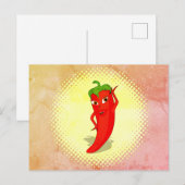 Rode Hete Pepper Diva  Stijl Print Briefkaart (Voorkant / Achterkant)