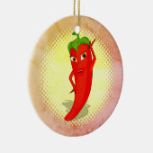 Rode Hete Pepper Diva  Stijl Print Keramisch Ornament (Rechts)
