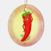 Rode Hete Pepper Diva  Stijl Print Keramisch Ornament (Links)