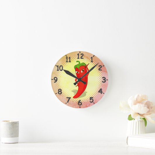 Rode Hete Pepper Diva  Stijl Print Ronde Klok (Huis)