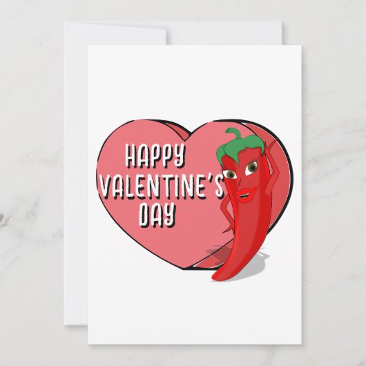 Rode Hete Pepper Diva Valentijnse  Kaart (Voorkant)