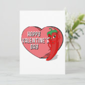 Rode Hete Pepper Diva Valentijnse  Kaart (Staand voorkant)
