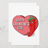 Rode Hete Pepper Diva Valentijnse  Kaart (Voorkant / Achterkant)