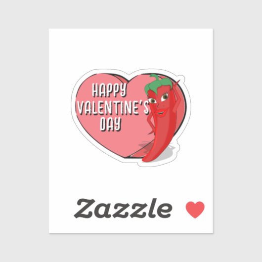 Rode Hete Pepper Diva Valentijnse  Sticker (Vel)