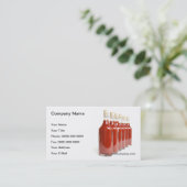 Rode hete saus visitekaartje (Staand voorkant)