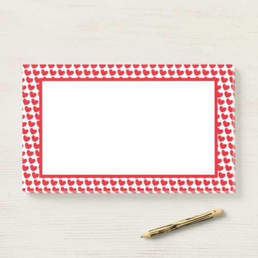 Rode Hete Valentijn Harten Post-it® Notes (Op bureau)