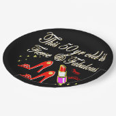 RODE HEVIGE EN FANTASTISCHE 50E VERJAARDAG PAPIEREN BORDJE (Gekanteld)