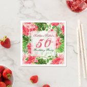 Rode Hibiscus 50ste verjaardag Party Papier servet (Insitu)