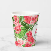 Rode Hibiscus 60e verjaardag Party Paper Cup Papieren Bekers (Voorkant)
