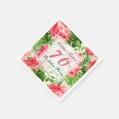 Rode Hibiscus 70ste verjaardag Party Papier servet (Hoek)