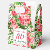 Rode Hibiscus 80ste Verjaardagsfeestgunst Box Bedankdoosjes (Geopend)
