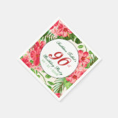 Rode Hibiscus 90ste verjaardag Party Papier servet (Hoek)