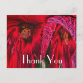 Rode Hibiscus Abstracte Bloemige Bedankkaart Briefkaart (Voorkant)