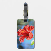 Rode Hibiscus Bagagelabels (Achterkant verticaal)