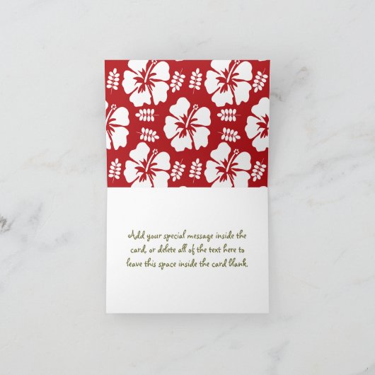 Rode Hibiscus Bedankkaartjes Bedankkaart (Binnen)