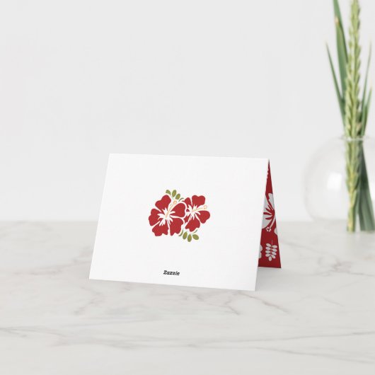 Rode Hibiscus Bedankkaartjes Bedankkaart (Achterkant)