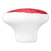 Rode Hibiscus Bloem Botanische Bloemen Fotografisc Keramische Knop (Zijkant)