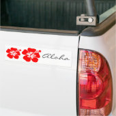 Rode hibiscus-bloem bumpersticker (Op Truck)