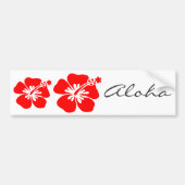 Rode hibiscus-bloem bumpersticker (Voorkant)