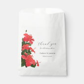 Rode Hibiscus Bloem Dank u Bruiloft Favor Bag Bedankzakje (Voorkant)