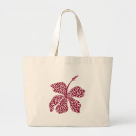 Rode Hibiscus Bloem Grote Tote Bag