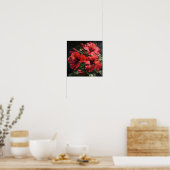 Rode Hibiscus Bloem Kunstprint Poster (Keuken)