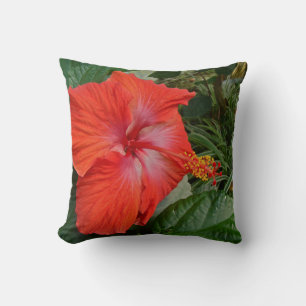 Rode Hibiscus Bloem Kussen